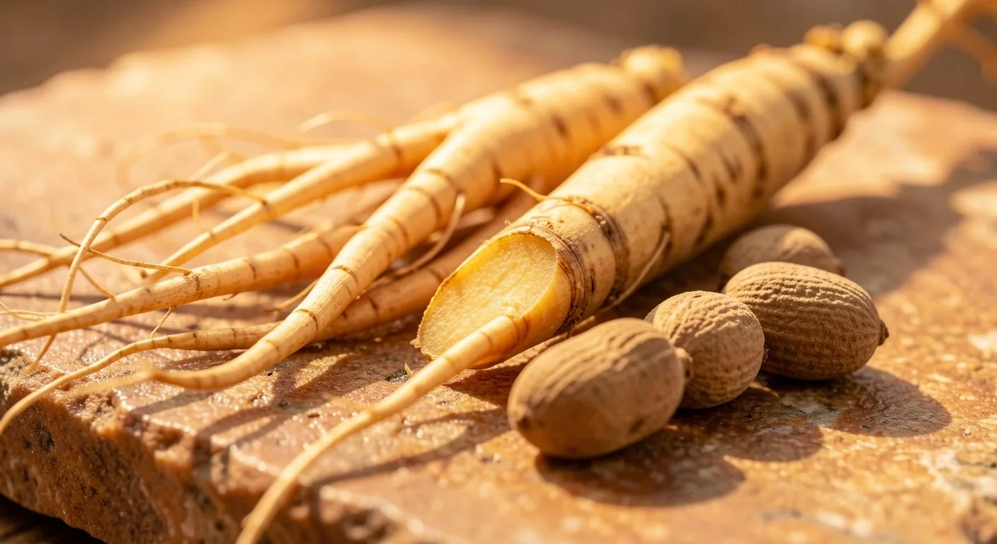 Natural botanical roots used in men's wellness supplements